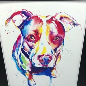 Colorful Mix Pitbull Art Print 11x14 inch